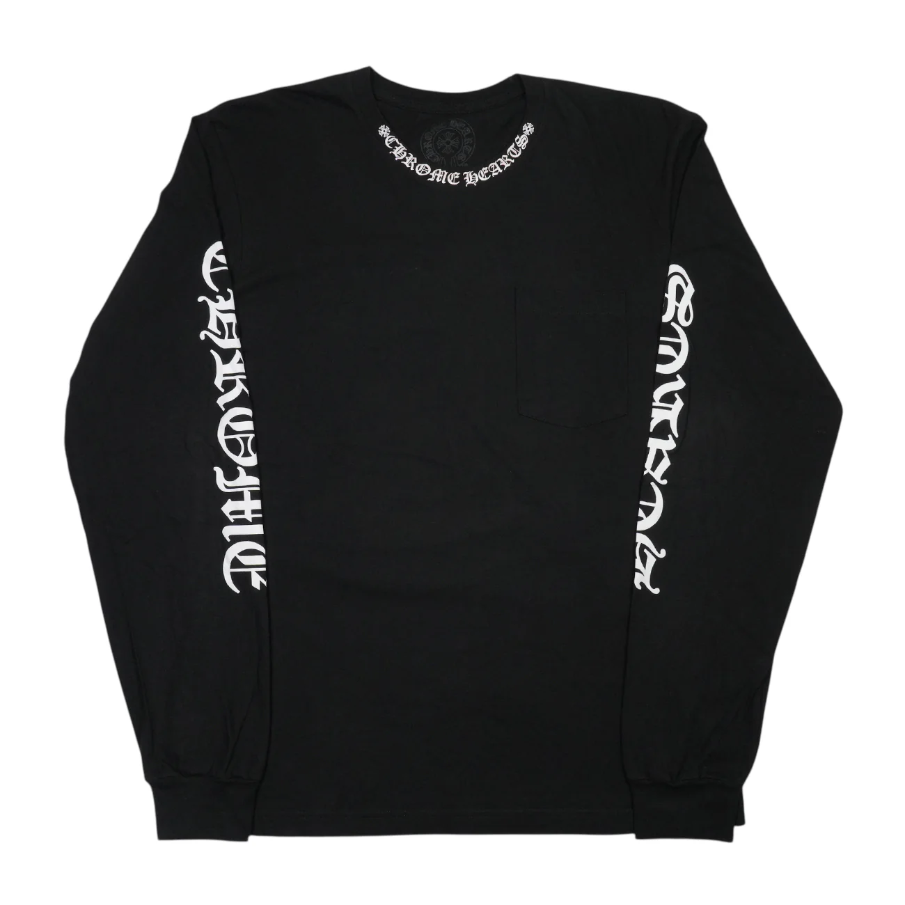 ネックロゴ袖プリント 【カットソー】【ブラック】 SIZE:L