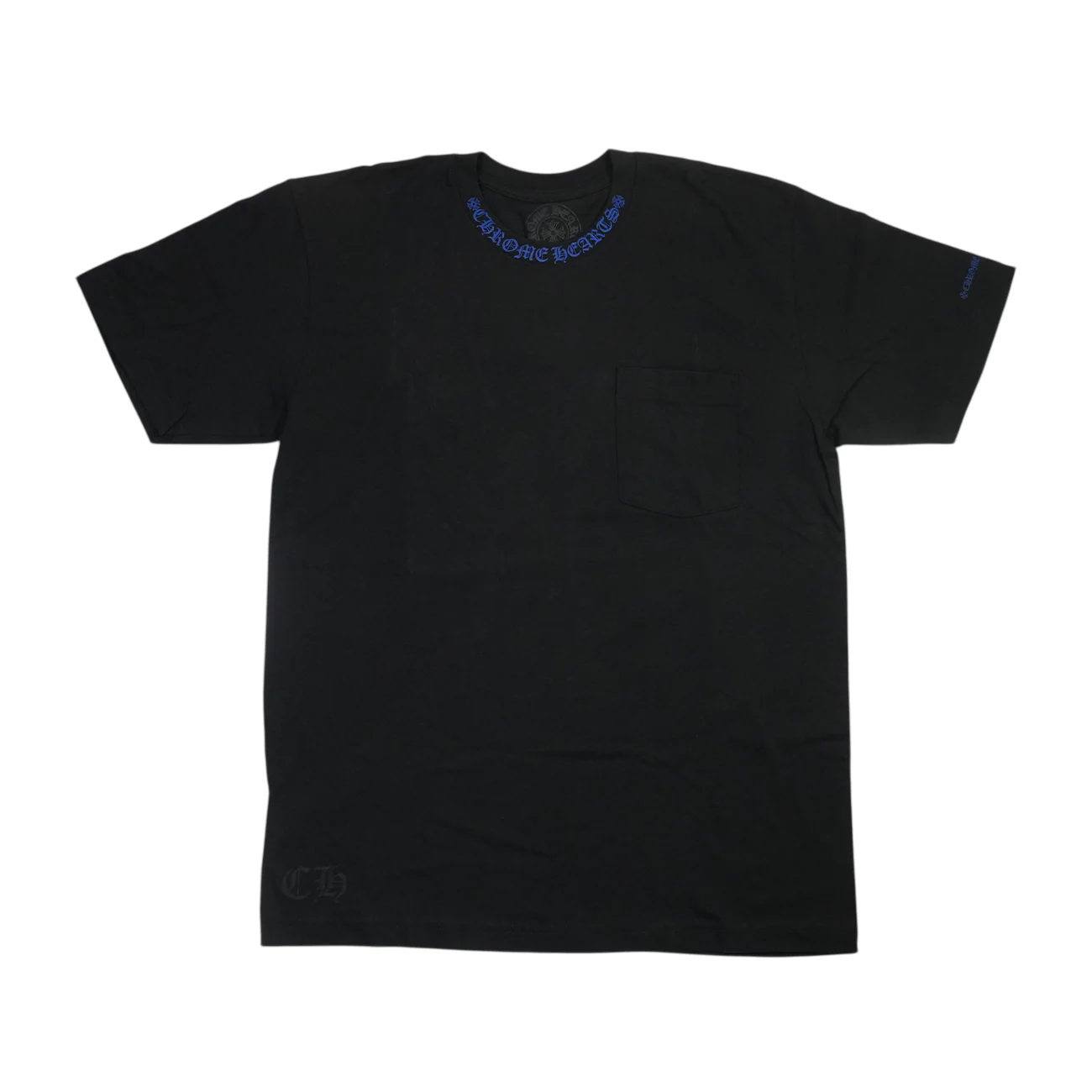 ネックロゴプリント 【Tシャツ】【ブラック×ブルー】【新品】 SIZE:L