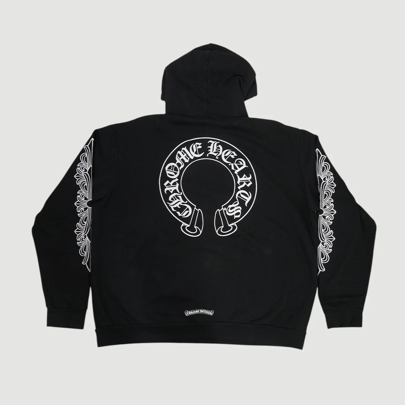 ホースシュー袖プリント 【パーカー】【ブラック】 SIZE:XL - Image 2
