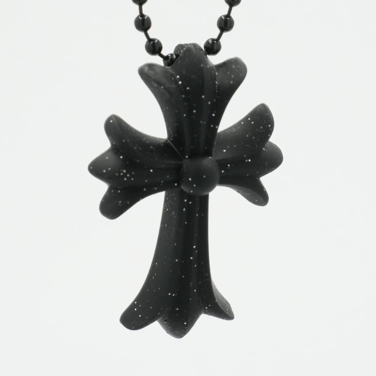 ラバースモールCHクロス RUBBER SML CH CROSS 【シリコンネックレストップ ペンダント】ブラック×ラメ インボイス付き