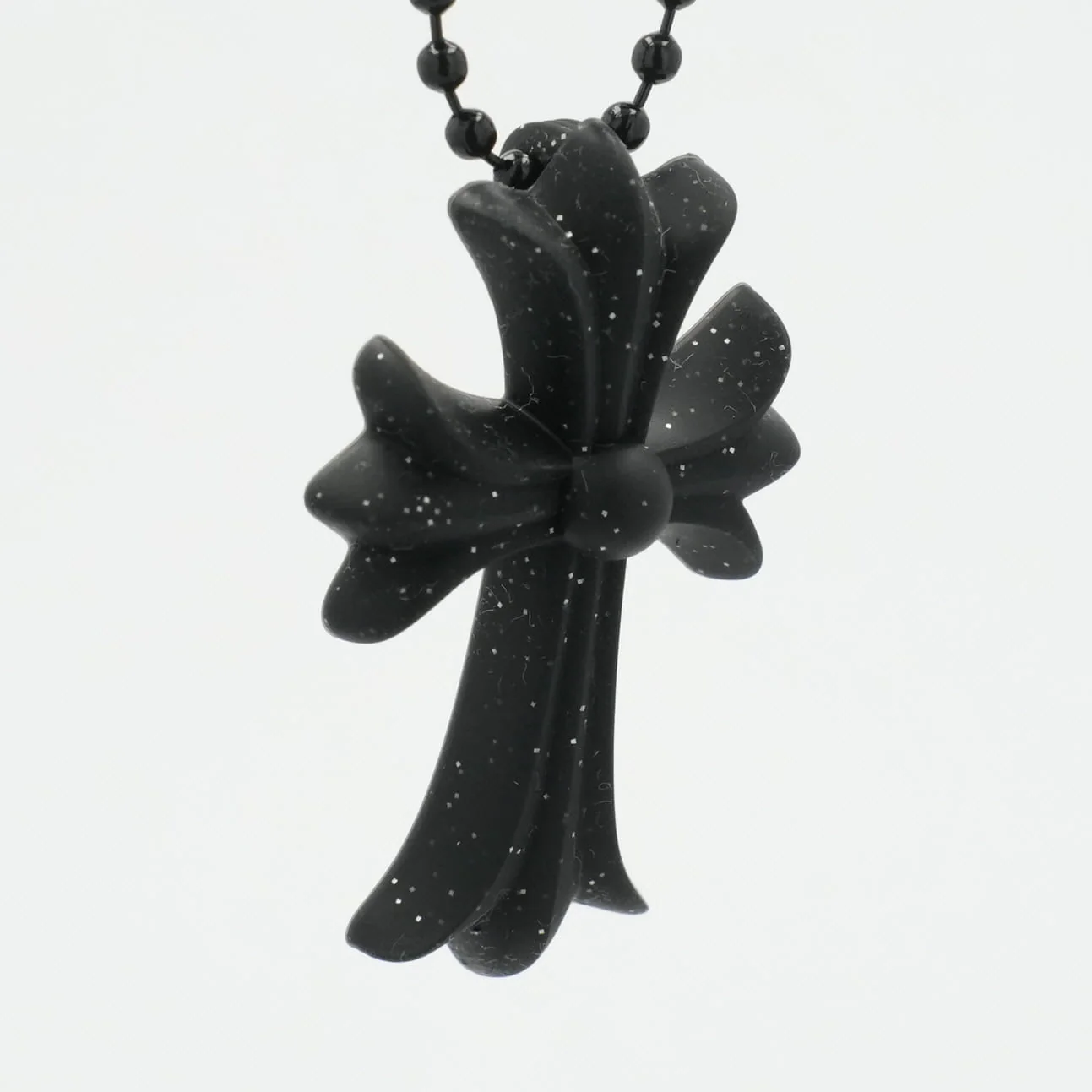 ラバースモールCHクロス RUBBER SML CH CROSS 【シリコンネックレストップ ペンダント】ブラック×ラメ インボイス付き - Image 2