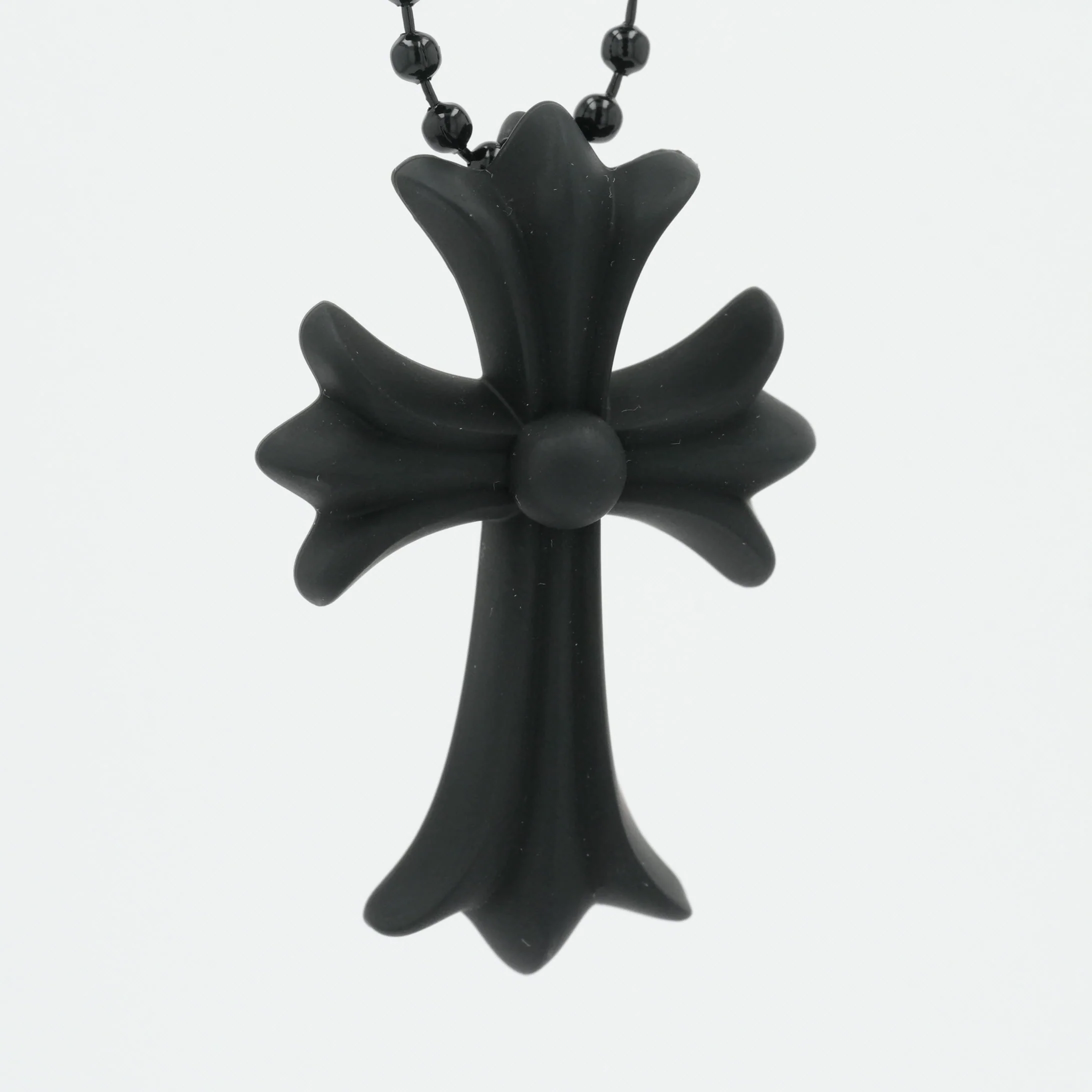 ラバースモールCHクロス RUBBER SML CH CROSS 【シリコンネックレストップ ペンダント】ブラック	インボイス付き