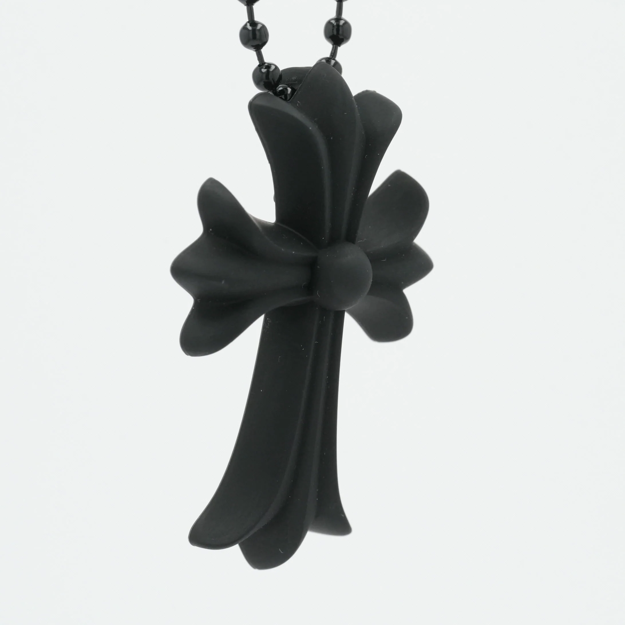 ラバースモールCHクロス RUBBER SML CH CROSS 【シリコンネックレストップ ペンダント】ブラック	インボイス付き - Image 2
