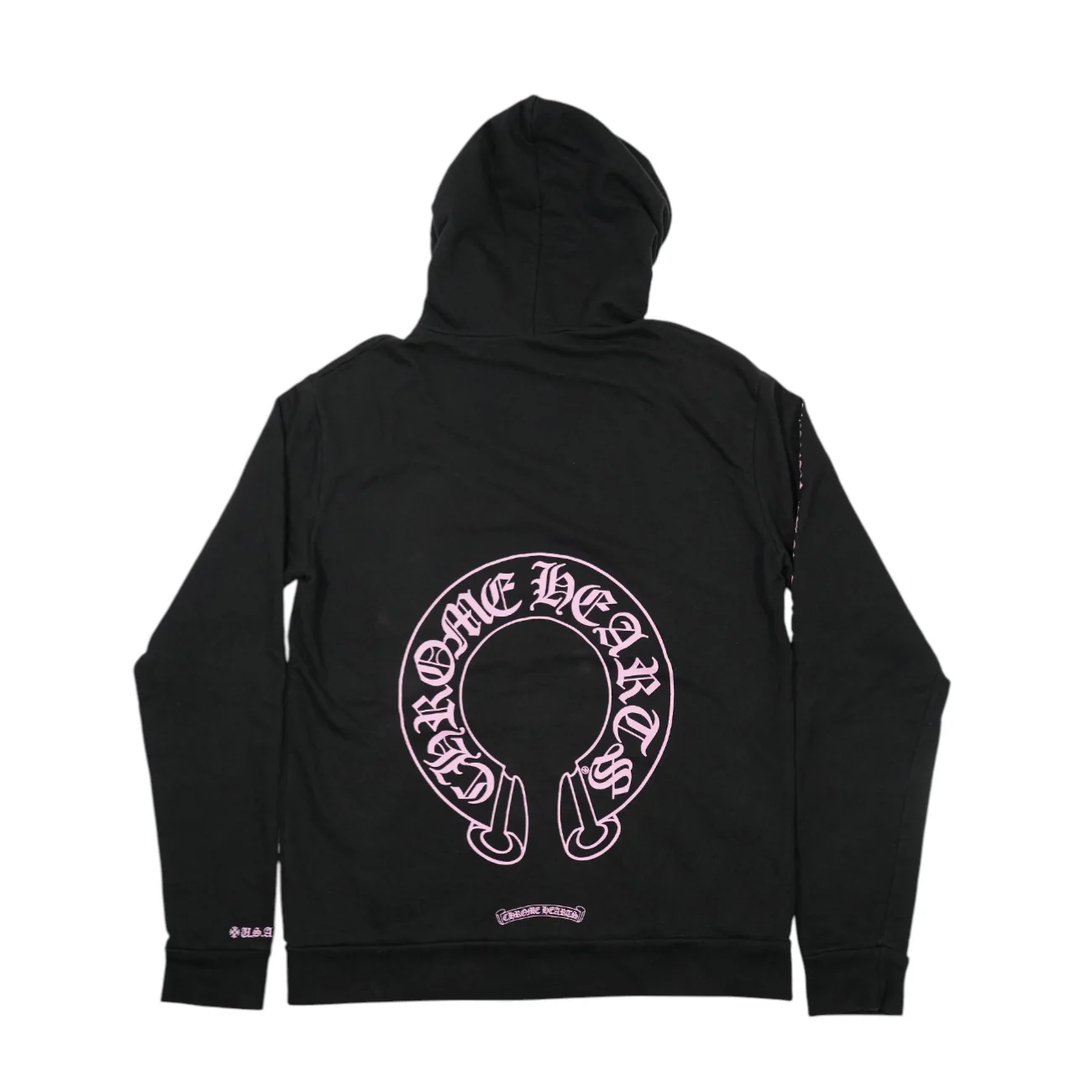 オンライン限定www.CHROME HERATS.com ホースシューバックプリント 【パーカー】【ブラック×ピンク】 SIZE:M - Image 2