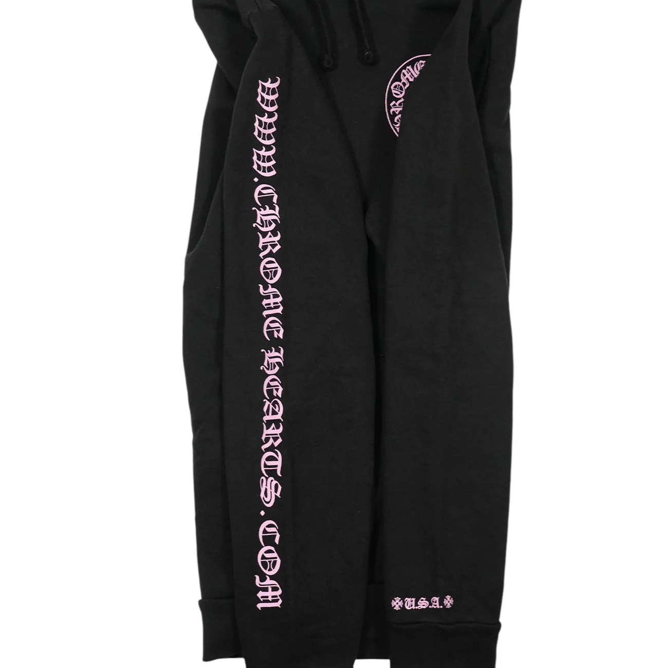 オンライン限定www.CHROME HERATS.com ホースシューバックプリント 【パーカー】【ブラック×ピンク】 SIZE:M - Image 5