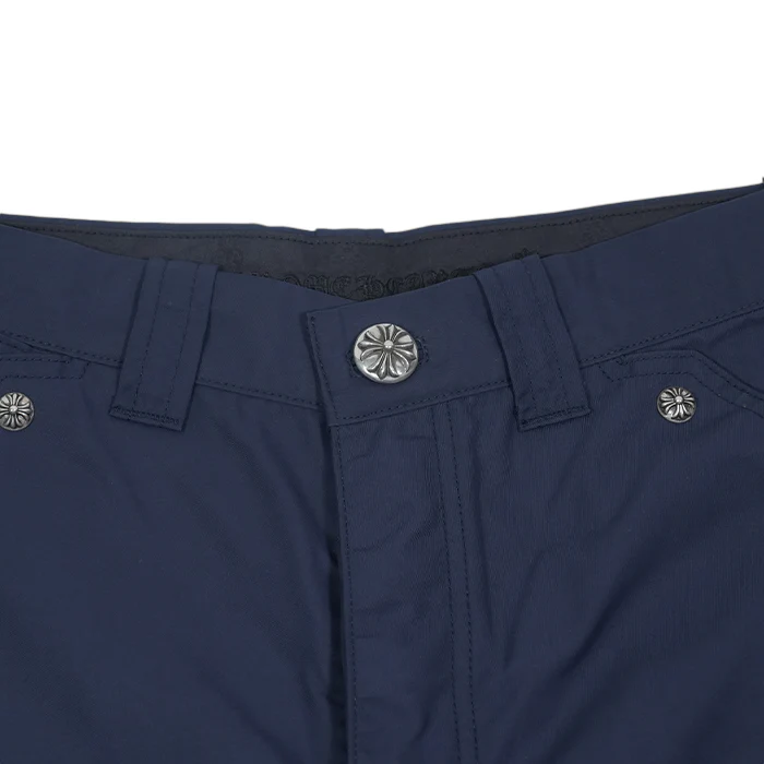 クロムハーツ 中古 CARPENTER SHORTS レザー切り替えクロスパッチ付カーペンターハーフパンツ 29サイズ ネイビー×イエロー - Image 2