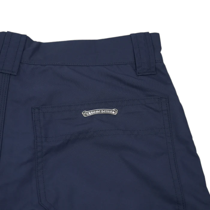 クロムハーツ 中古 CARPENTER SHORTS レザー切り替えクロスパッチ付カーペンターハーフパンツ 29サイズ ネイビー×イエロー - Image 5