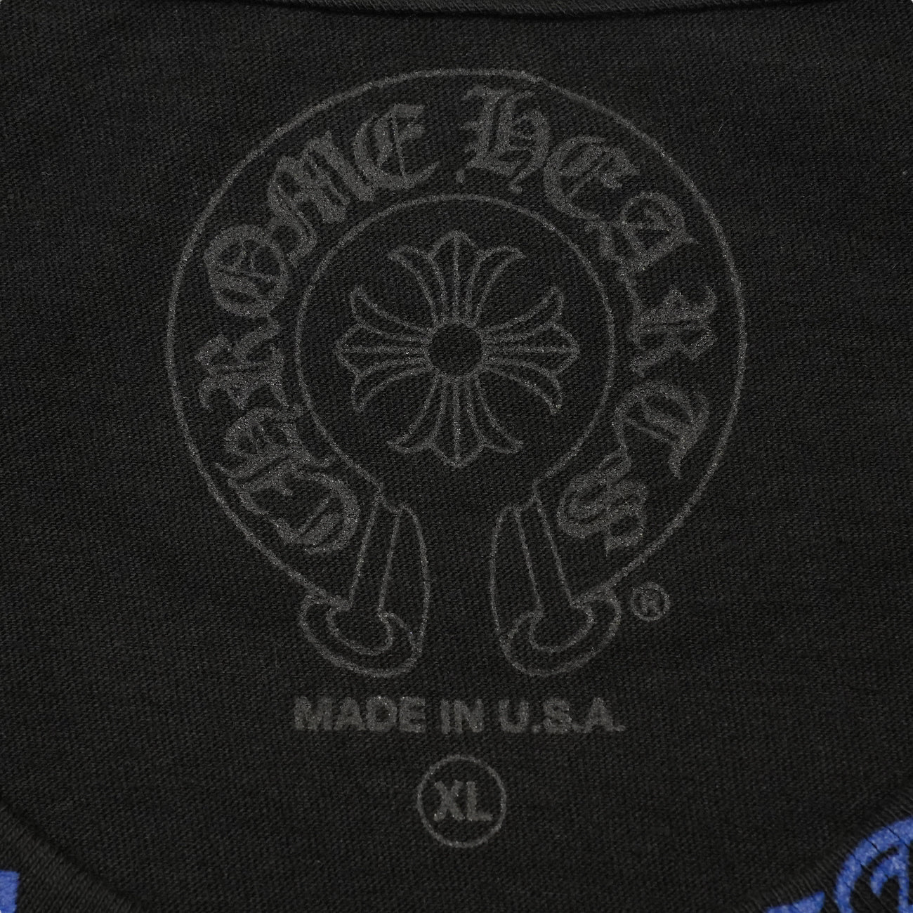新品ネックロゴプリント 【Tシャツ】【ブラック×ブルー】 SIZE:XL - Image 6