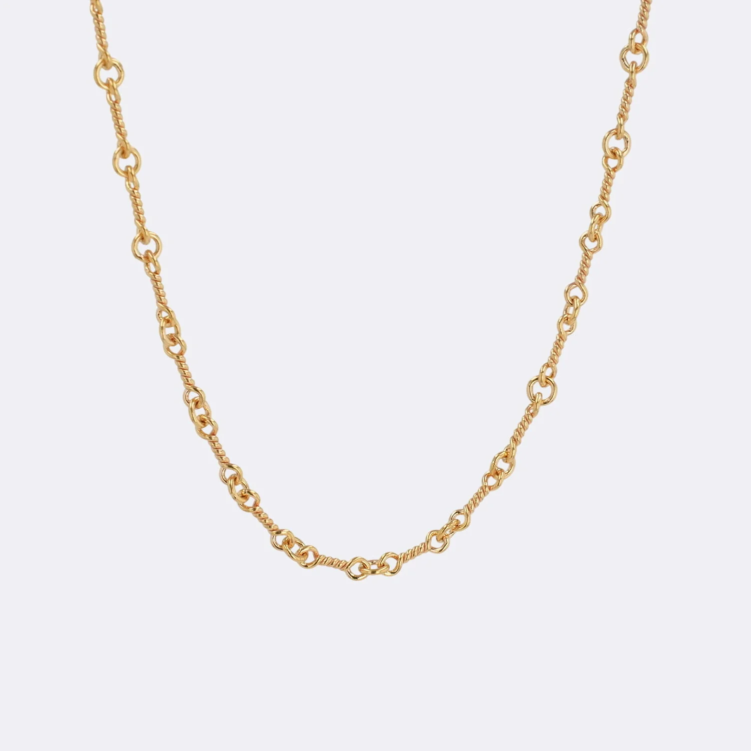 22K ツイストチェーン 18インチ T18 NECK CHAIN 【ゴールドネックレス チェーン】
