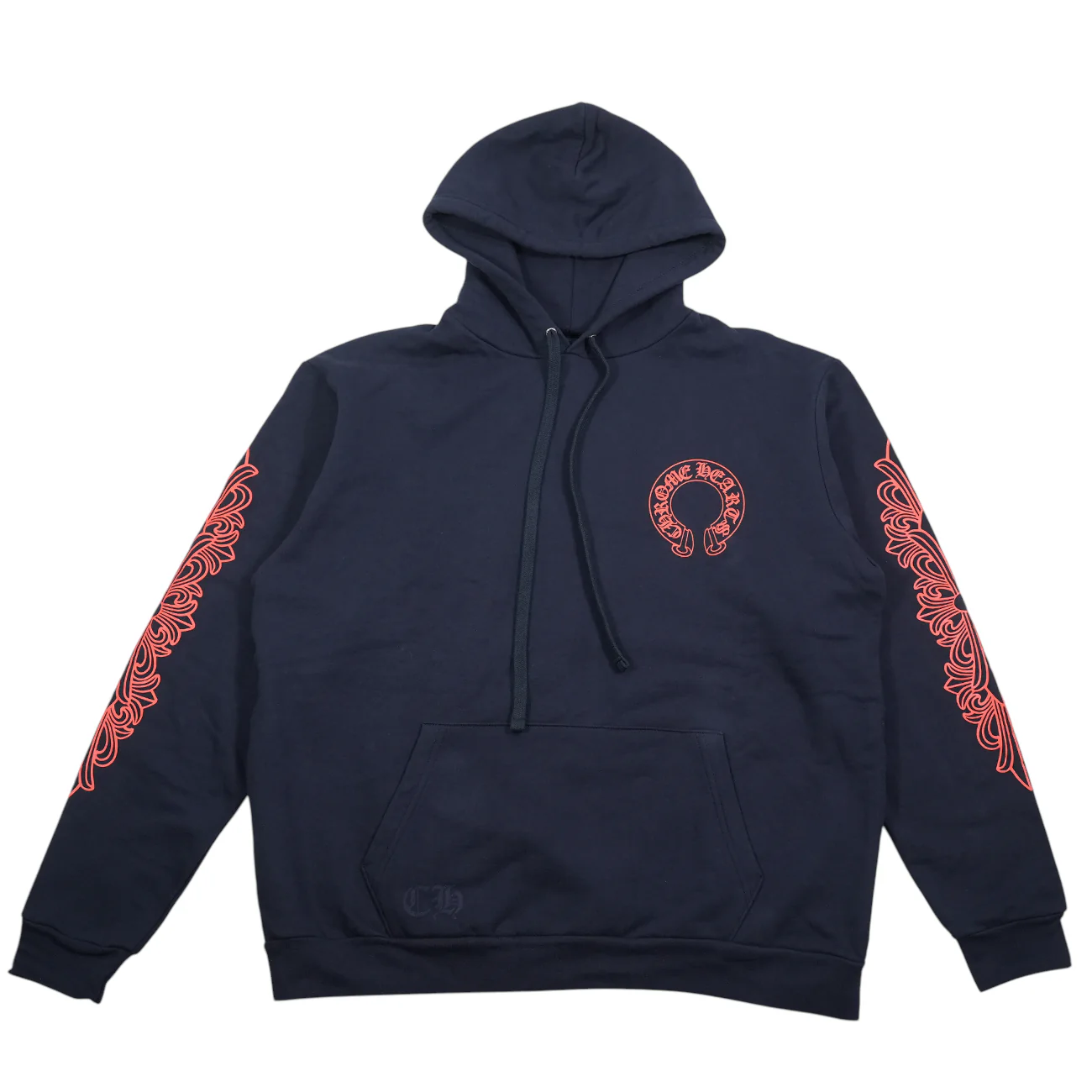SWTSHRT PLVR 袖フローラルバックホースシュープリントパーカー L