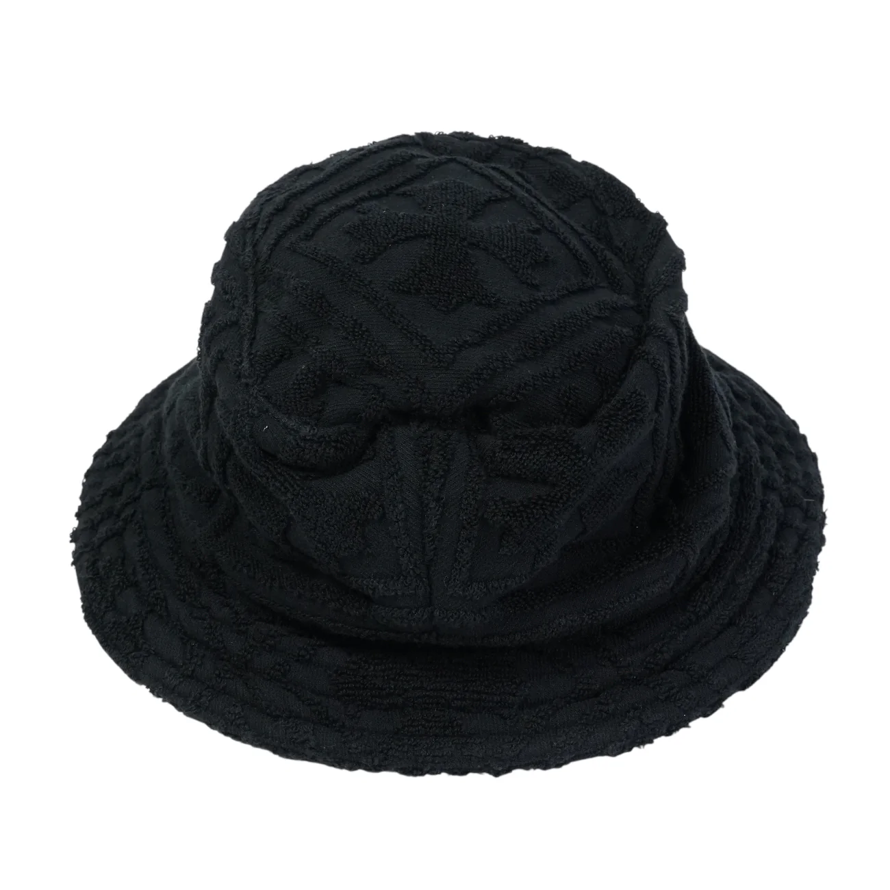 クロスパッチ付き スクロールラベル 【パイル地バケットハット/HAT】【ブラック】 SIZE:M - Image 2