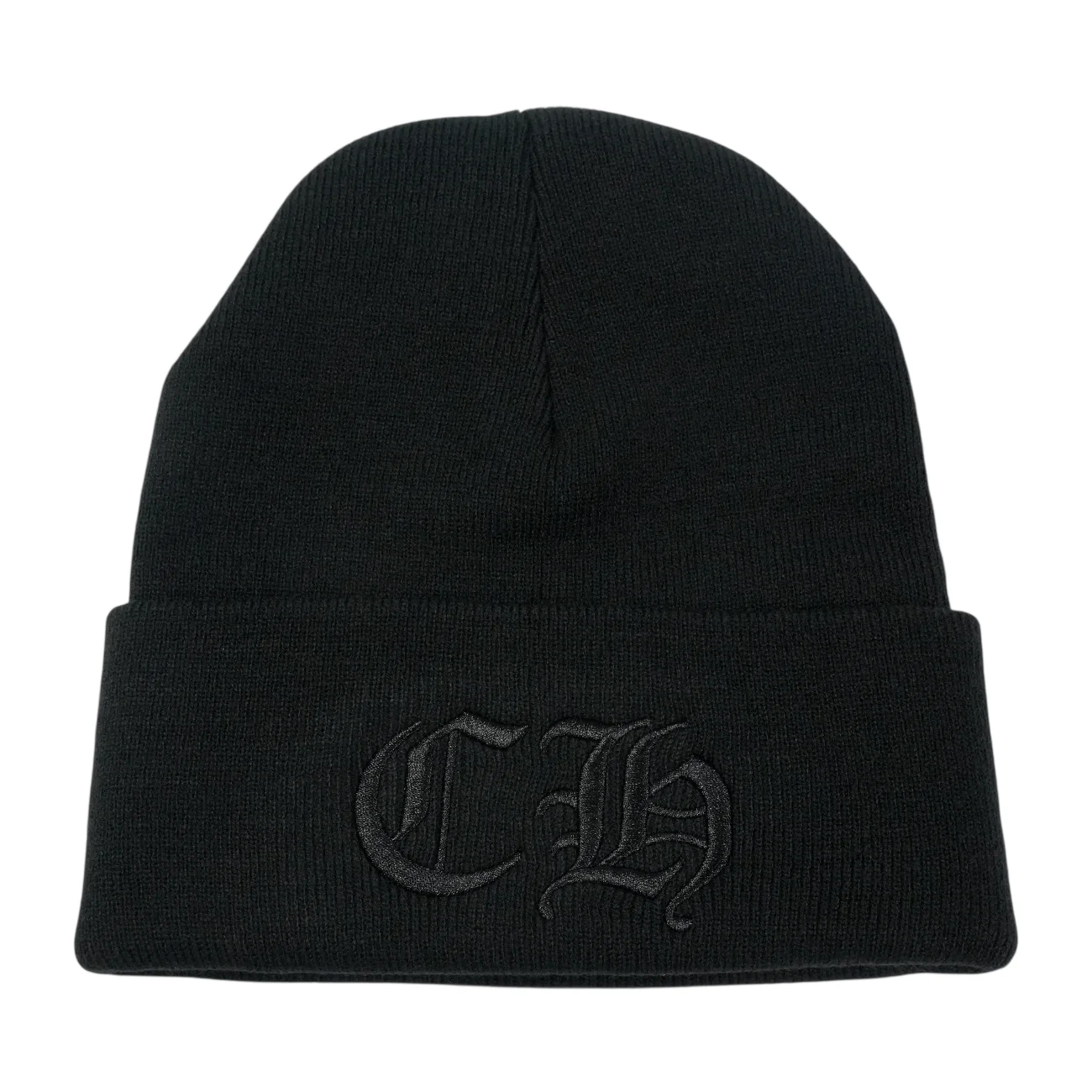 CH刺繍 【ニット帽/ビーニー/WATCH CAP】【ブラック】【新品】 SIZE:ONE