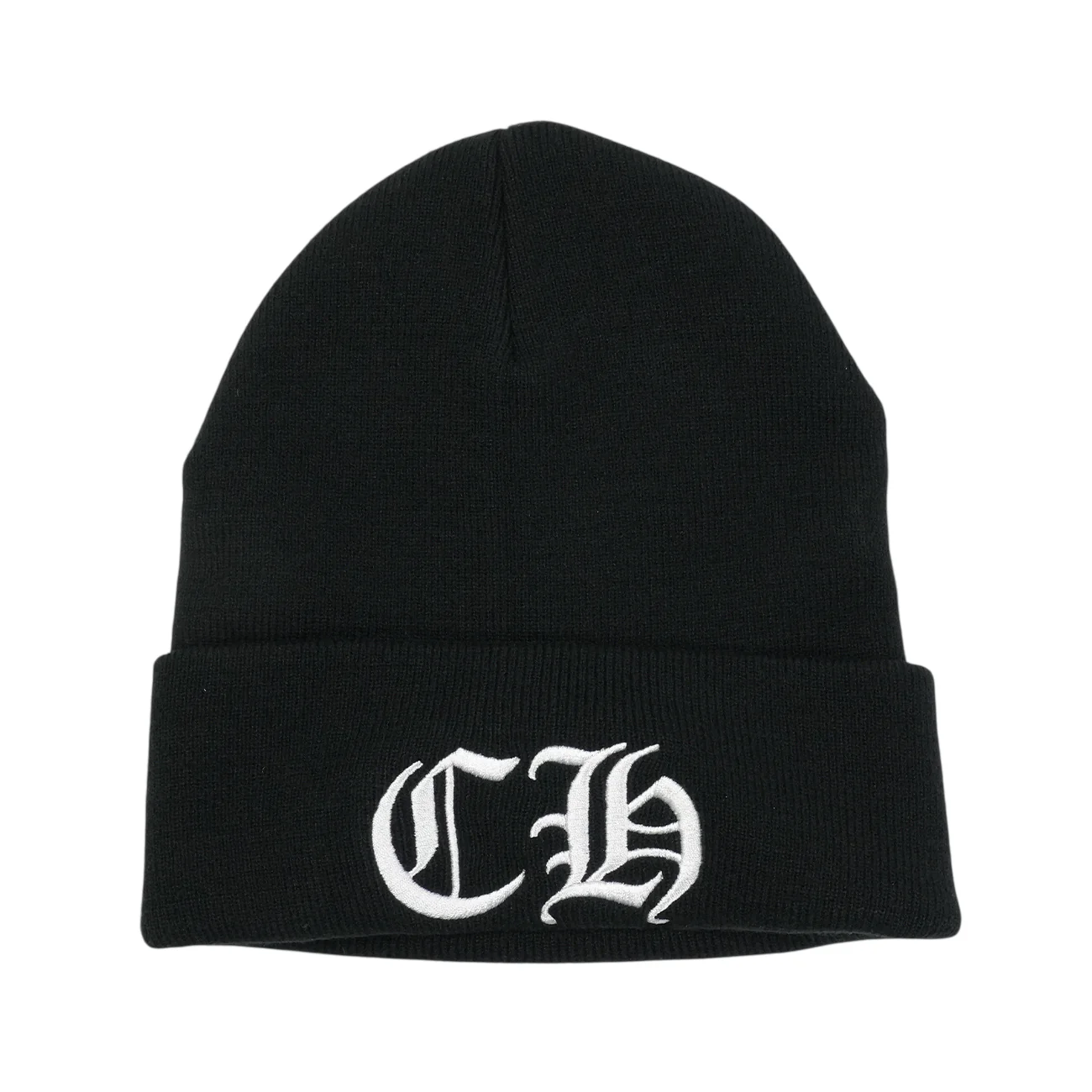 CH刺繍 【ニット帽/ビーニー/WATCH CAP】【ブラック】【新品】 SIZE:ONE