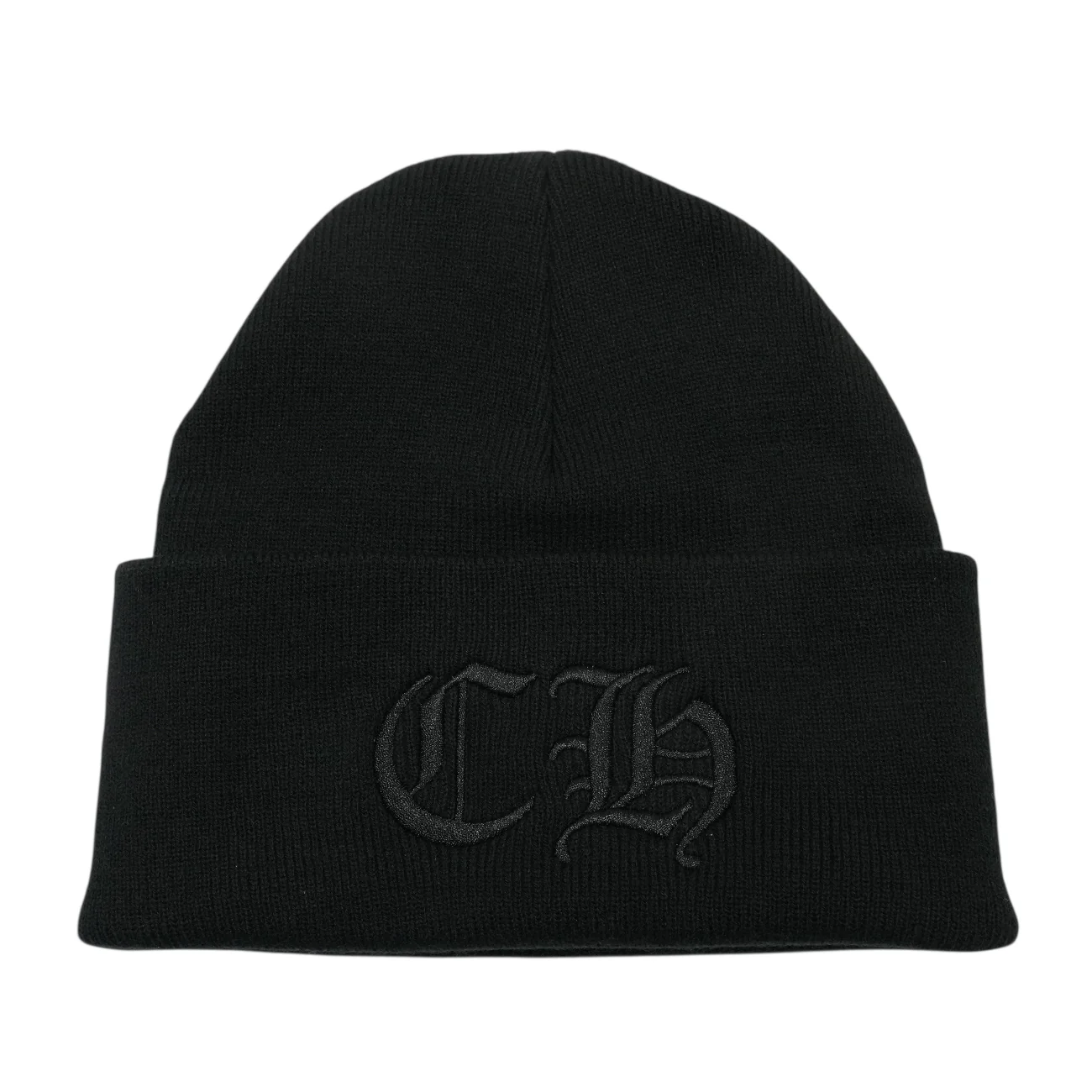 CH刺繍 【ニット帽/ビーニー/WATCH CAP】【ブラック】【新品】 SIZE:ONE