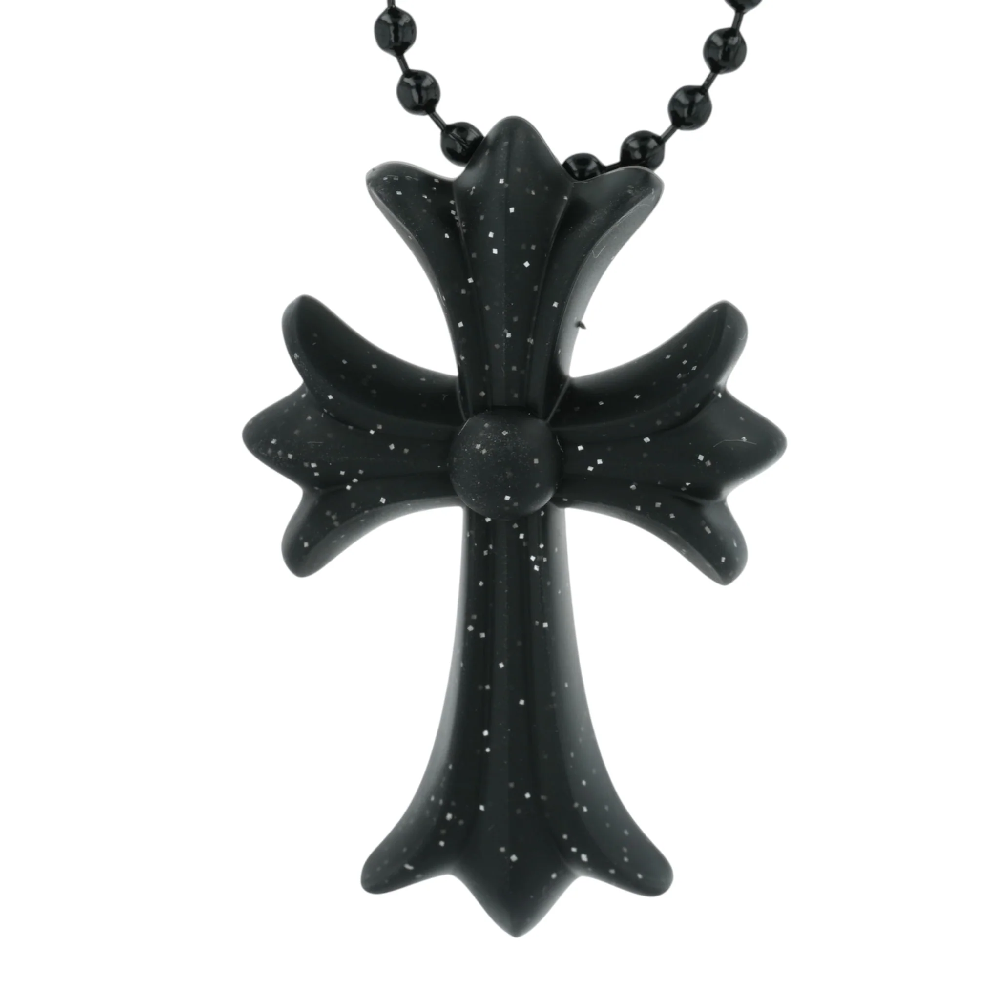 ラバースモールCHクロス RUBBER SML CH CROSS 【シリコンネックレストップ ペンダント】ブラック×ラメ