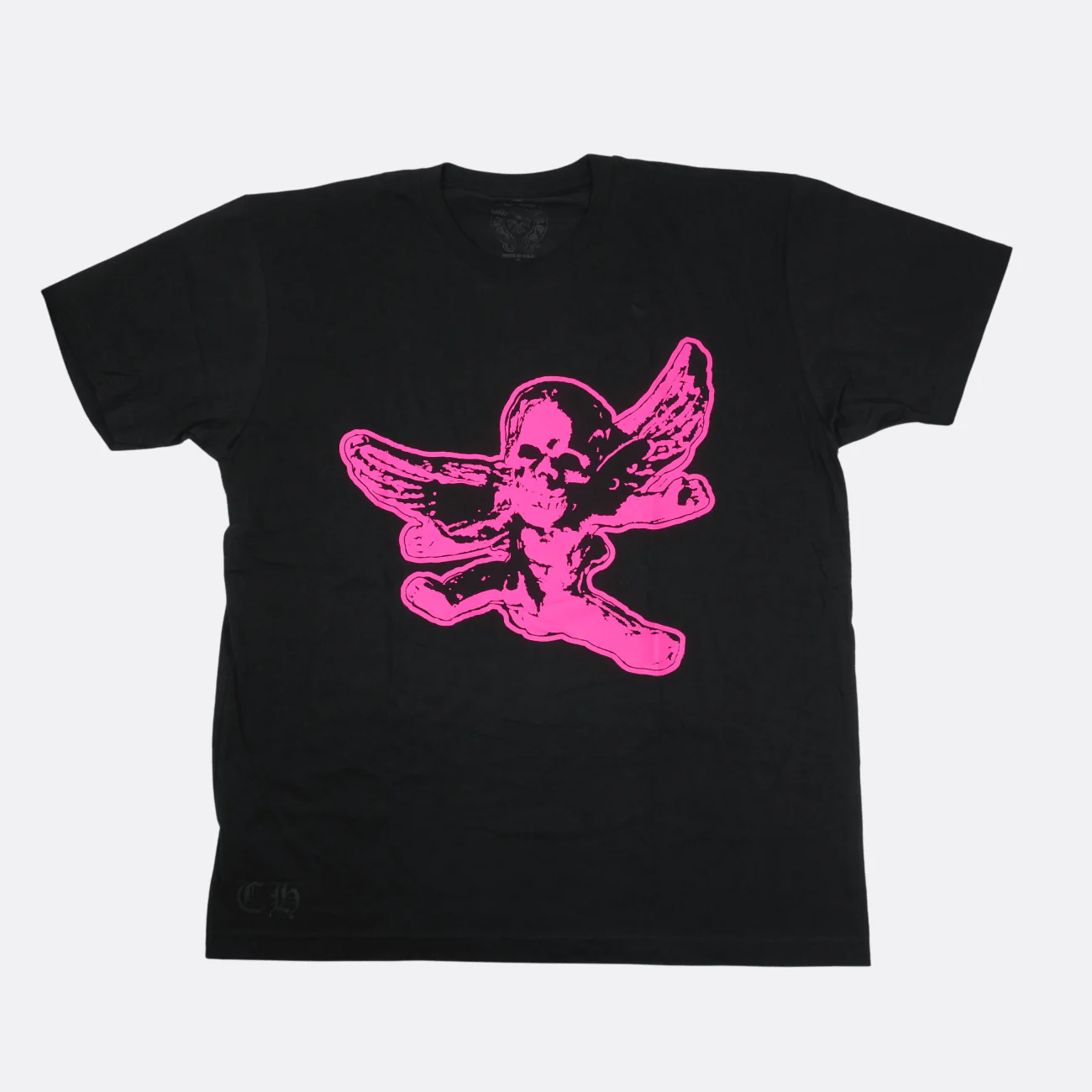 フォティフロントプリント 【Tシャツ】【ブラック×ピンク】【新品】 SIZE:XL