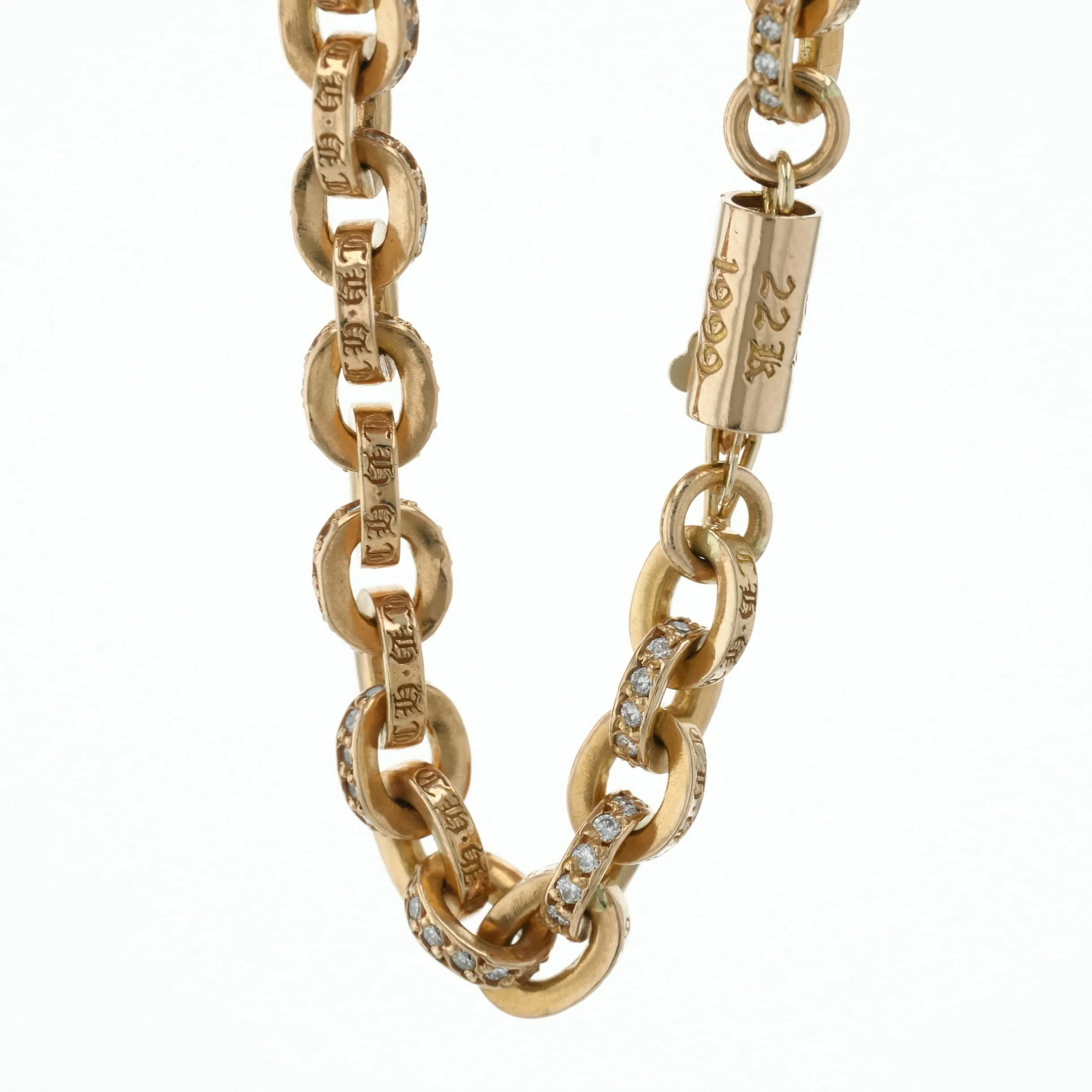 22K ペーパーチェーン PAVE DIA PAPER CHAIN 7inch 【ゴールドブレスレット パヴェ ダイヤモンド】 - Image 3