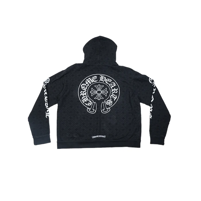 SWTSHRT PLVR CHプラス総柄プルオーバーパーカー M　※使用感有り - Image 5