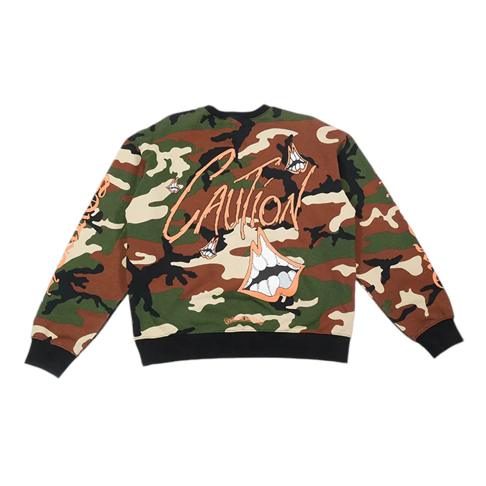 PPO CAUTION SWTSHRT MATTY BOYプリントカモフラ柄スウェット L - Image 4