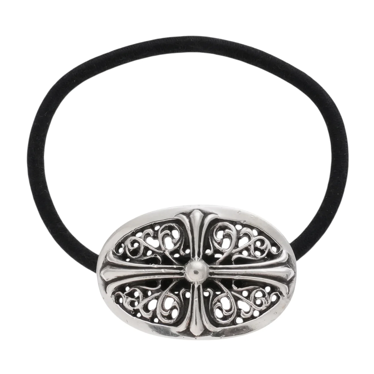 クラシックオーバルヘアゴム CLASSIC OVAL CROSS HAIRBAND 【シルバーコンチョ】