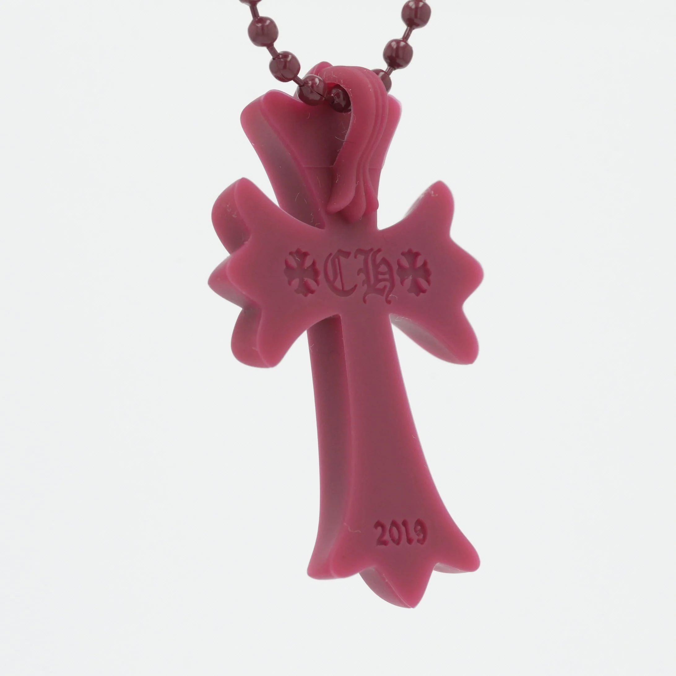ラバースモールCHクロス RUBBER SML CH CROSS 【シリコンネックレストップ ペンダント】ボルドー	インボイス付き - Image 3
