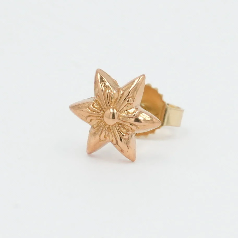 22K 6ポイントスタースタッド 1P DIA 6POINT STAR STUD【ゴールドピアス ダイヤモンド】