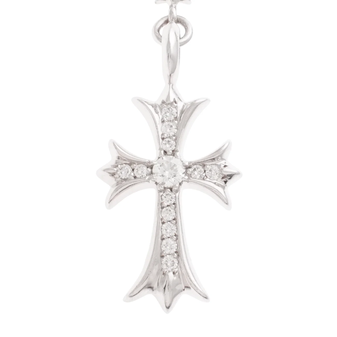 18K タイニーファットクロス ロザリオ タイニーEチェーン CRS F TINY/BBY/TINY E CHAIN 【ホワイトゴールド 一体型 パヴェ ダイヤモン… - Image 3