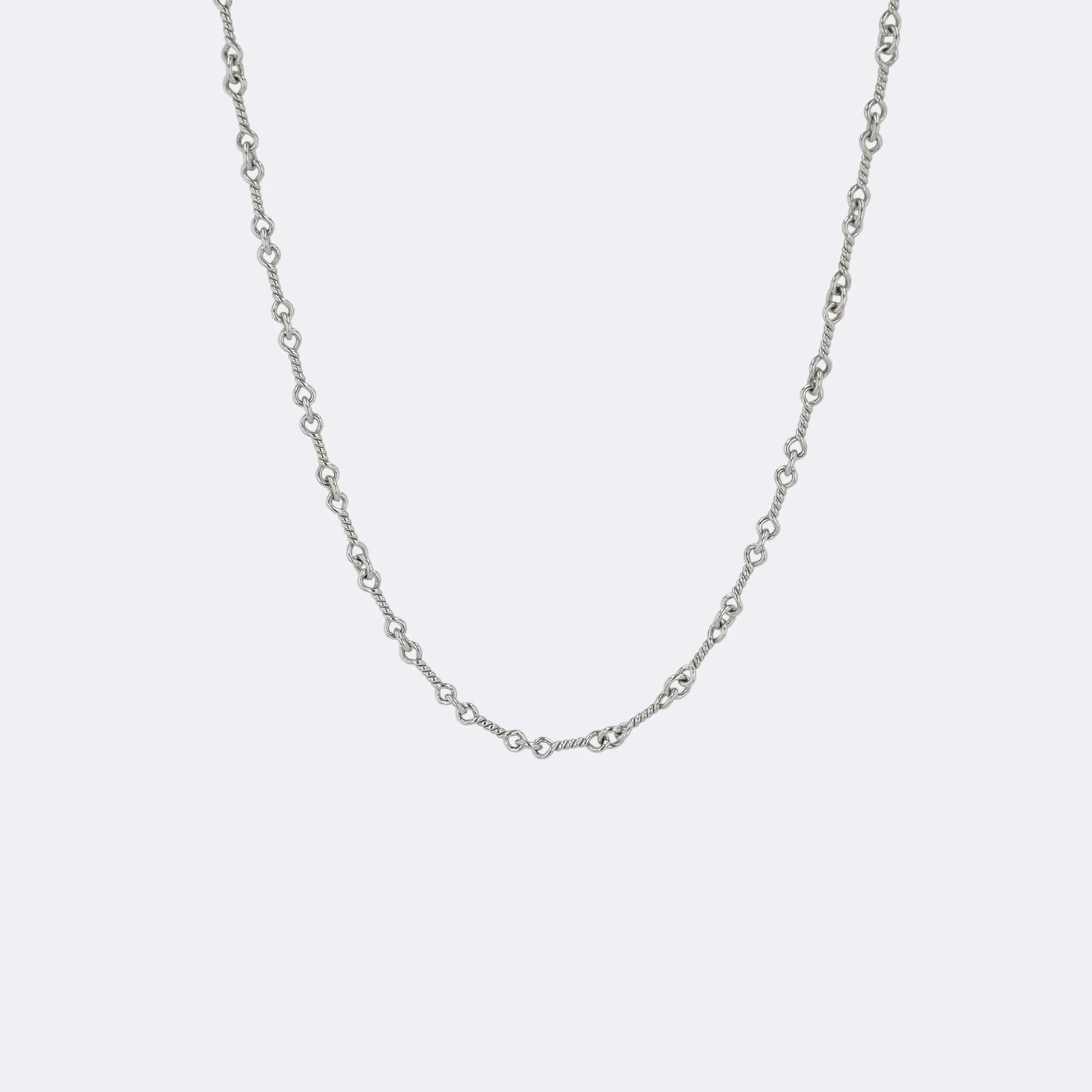 18KWG ツイストチェーン 24インチ T24 NECK CHAIN 【ホワイトゴールドネックレス チェーン】