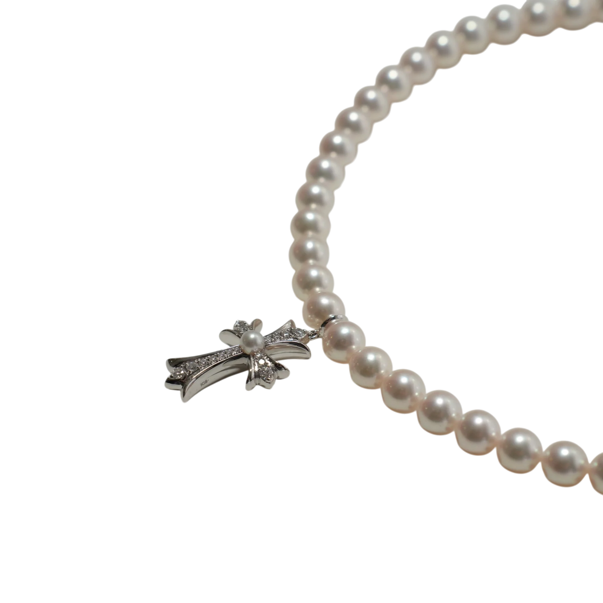 ×ミキモト タイニーファットパール MIKIMOTO TINY FAT CROSS 【ホワイトゴールド パールネックレス】 - Image 3