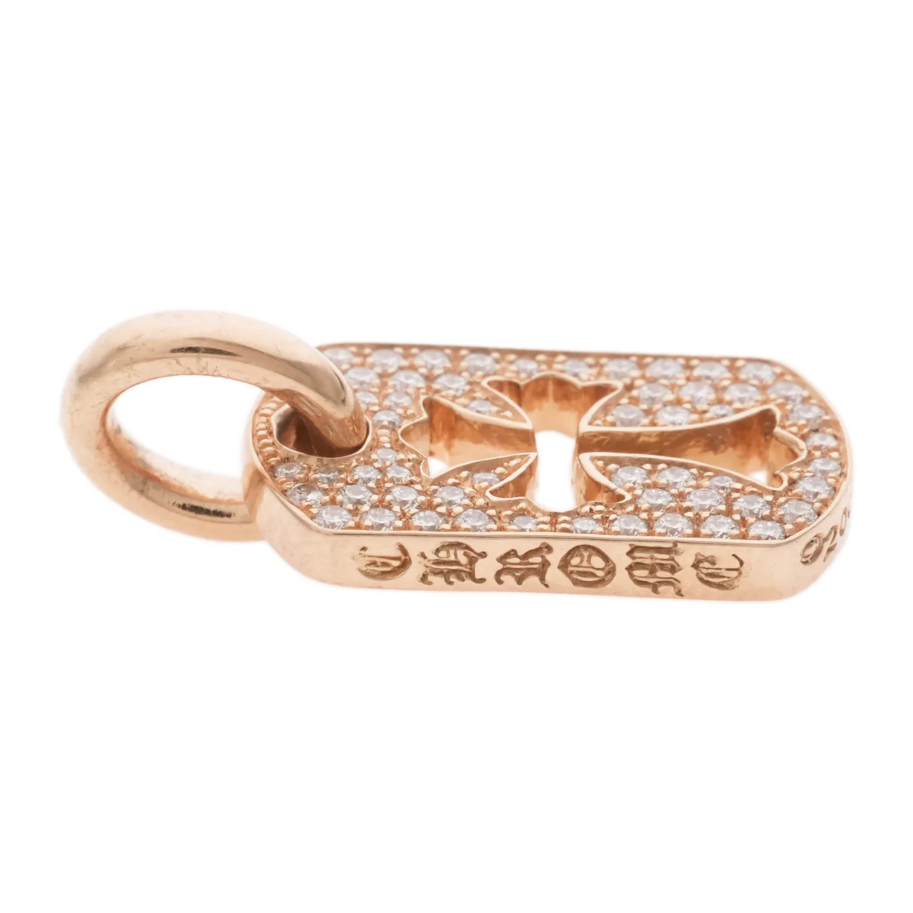 22K タイニーカットアウトクロス ドッグタグ PAVE DIA TINY CO CROSS DOG TAG 【ゴールドネックレストップ チャーム パヴェ ダイヤモンド】 - Image 3
