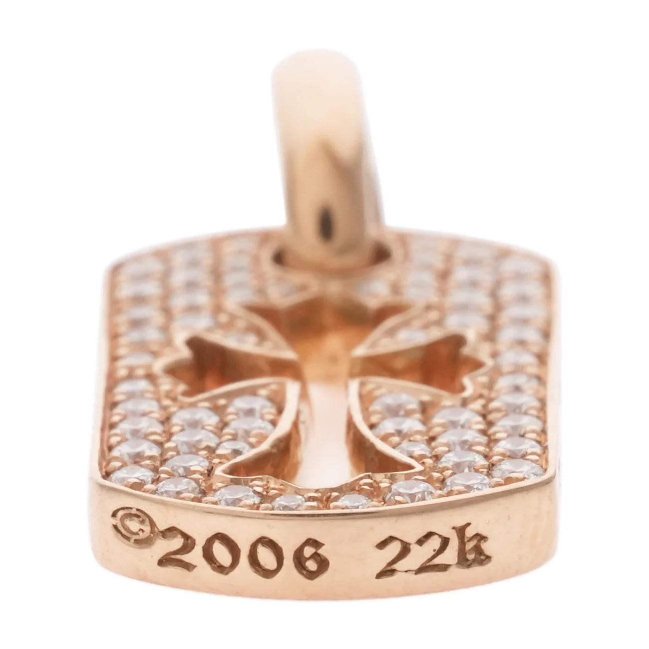 22K タイニーカットアウトクロス ドッグタグ PAVE DIA TINY CO CROSS DOG TAG 【ゴールドネックレストップ チャーム パヴェ ダイヤモンド】 - Image 4