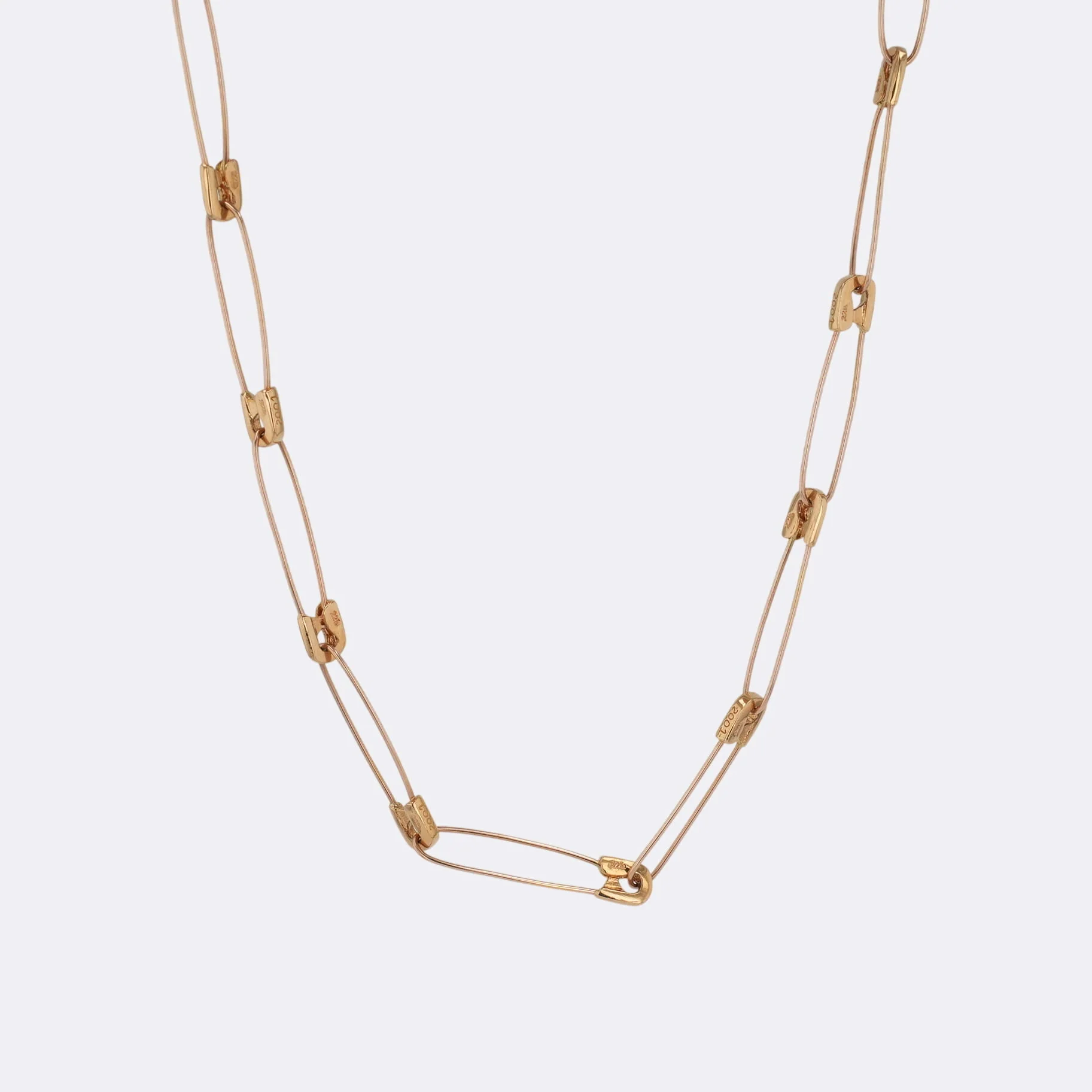 22K セーフティピンネックレス 20インチ SF20 SAFETY PIN NECK CHAIN 【ゴールドネックレス チェーン】