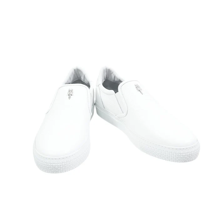 SLIP ON BLK CALF スリッポン CHプラスレザーパッチダガー付レザースニーカー SIZE:46 - Image 2