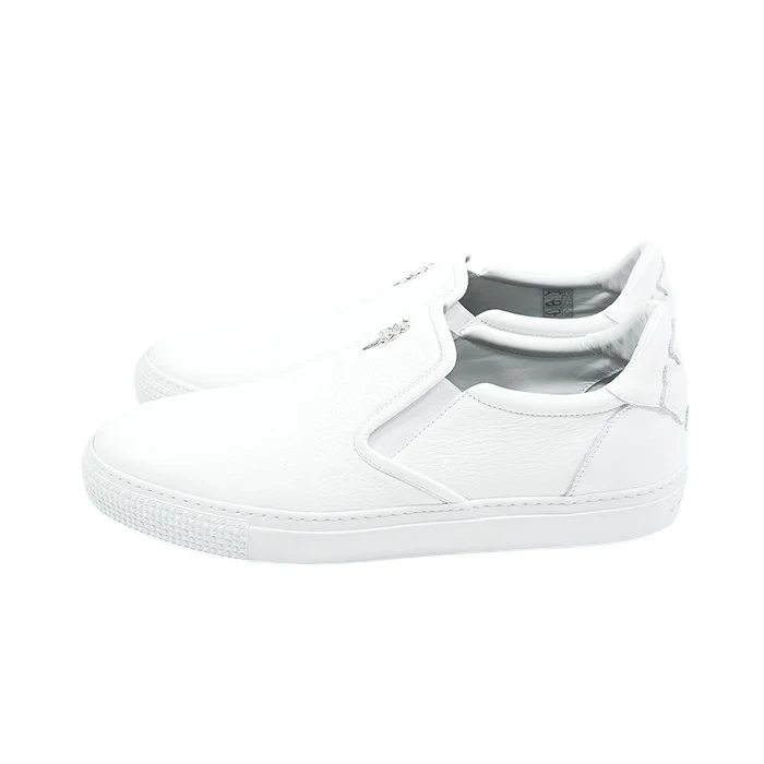 SLIP ON BLK CALF スリッポン CHプラスレザーパッチダガー付レザースニーカー SIZE:46 - Image 4
