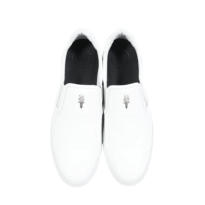 SLIP ON BLK CALF スリッポン CHプラスレザーパッチダガー付レザースニーカー SIZE:46 - Image 5