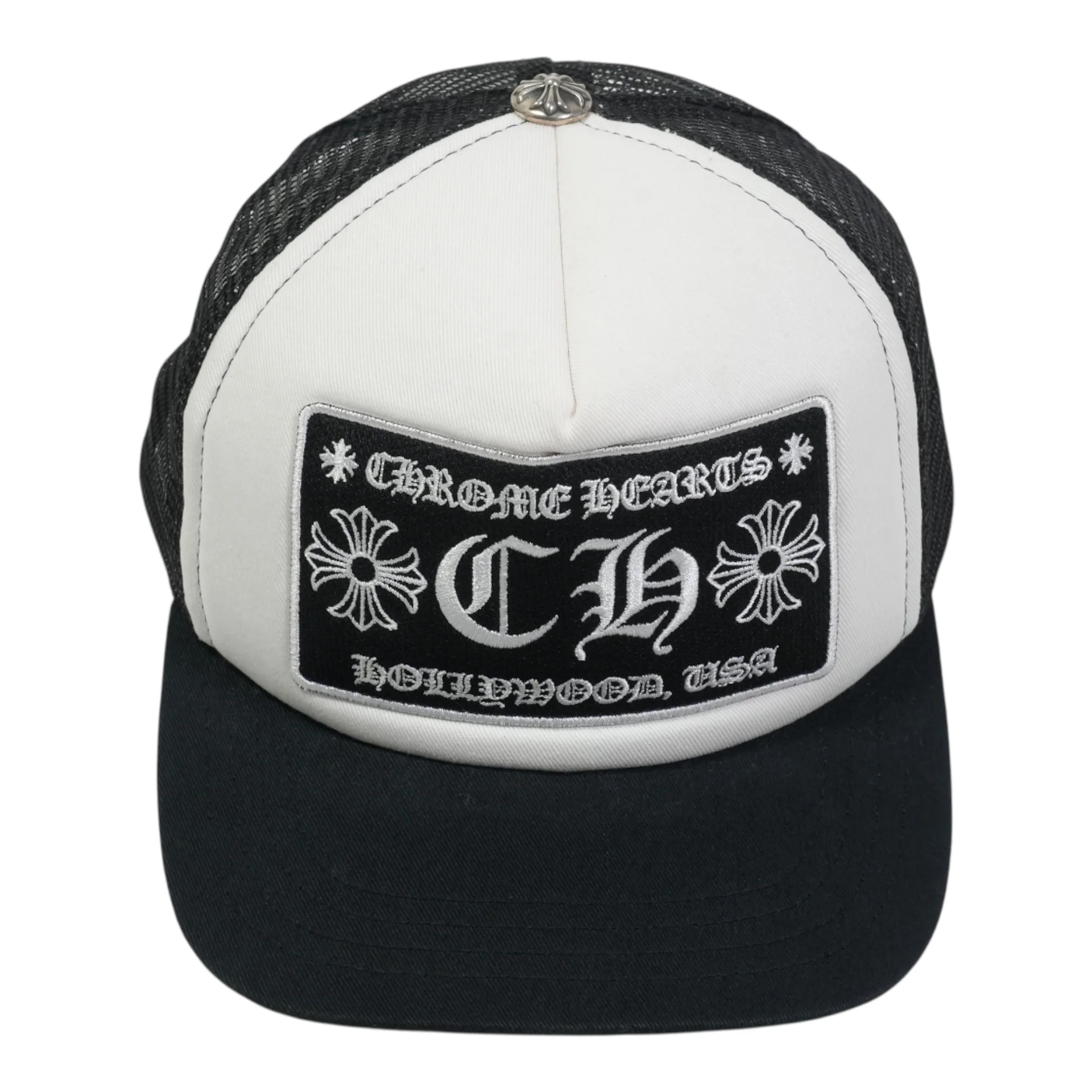 CH刺繍 【トラッカーキャップ/TRUCKER CAP】【ホワイト】 SIZE:ONE