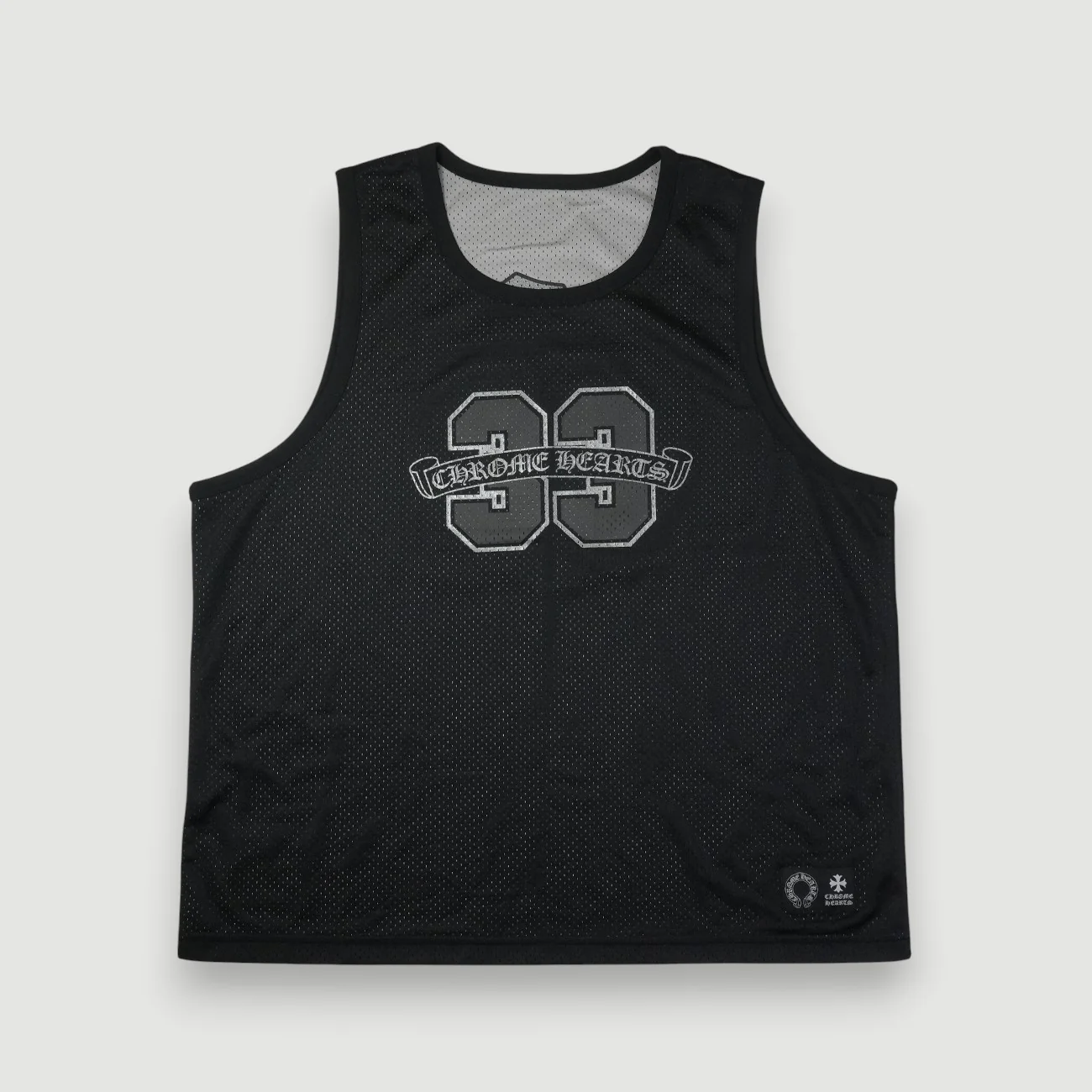 MESH WARM UP JERSEY CHプリント【メッシュリバーシブルタンクトップ】【ブラック】SIZE:L