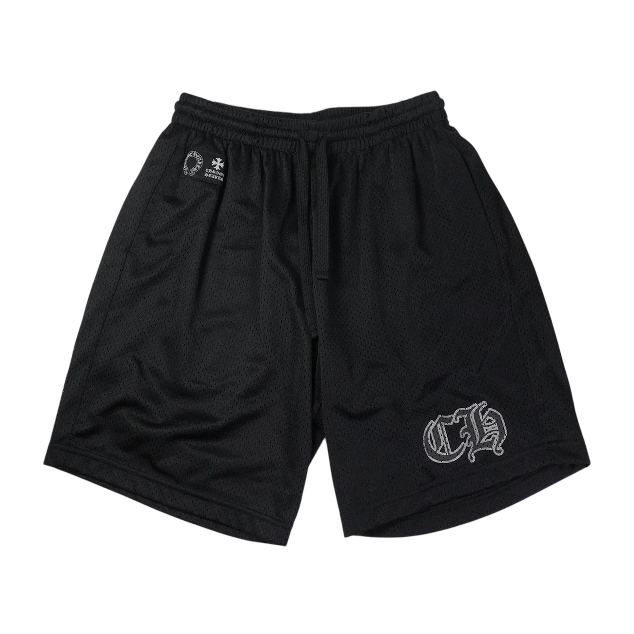 MESH WARM UP JERSEY CHプリント 【メッシュハーフパンツ】【ブラック】 SIZE:S