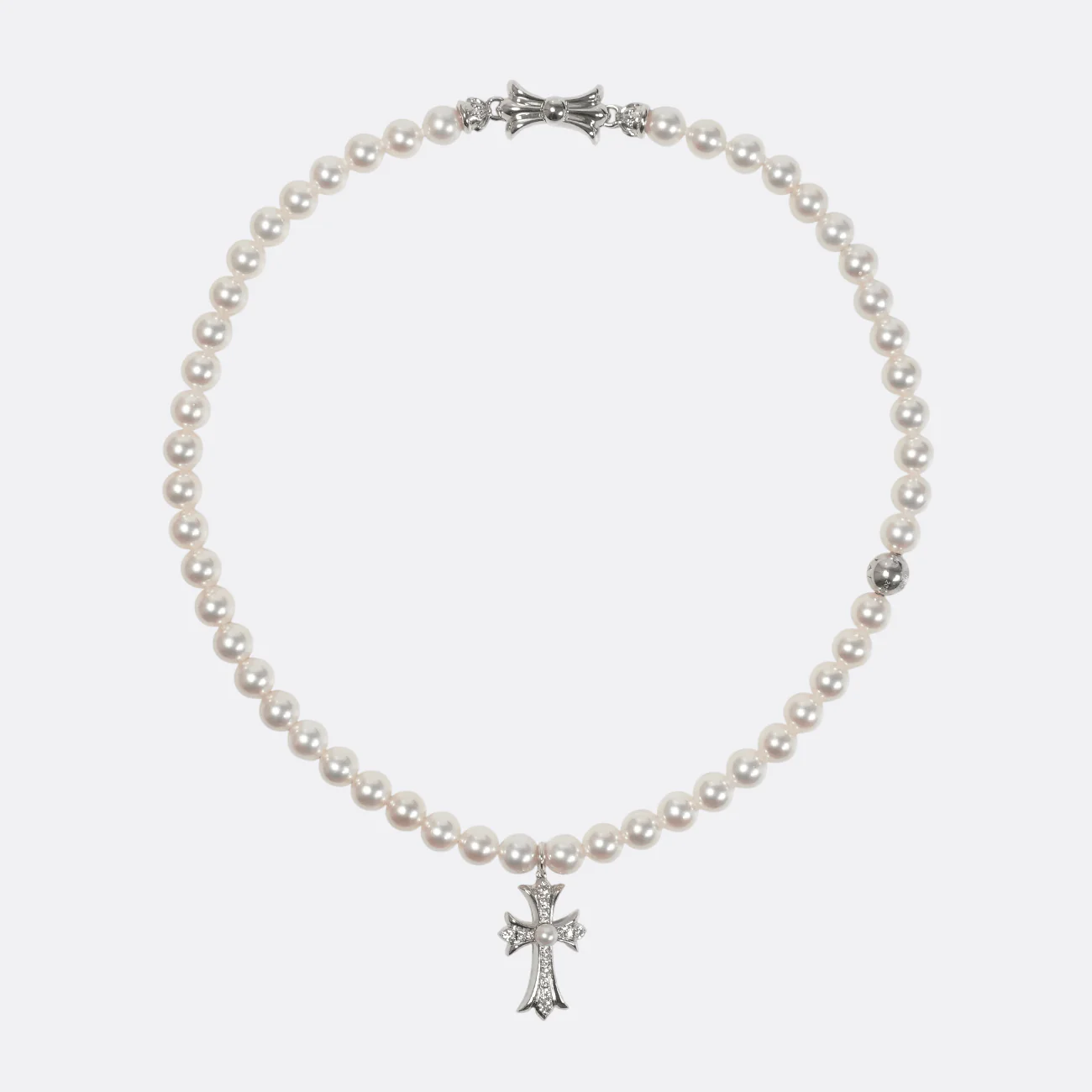 ×ミキモト タイニーファットパール MIKIMOTO TINY FAT CROSS 【ホワイトゴールド パールネックレス】【新品】