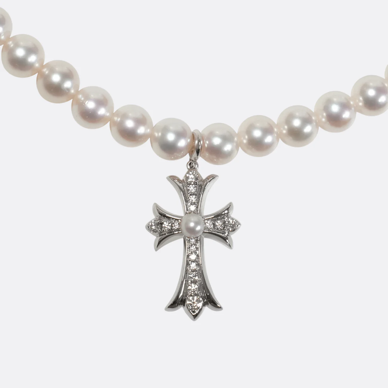 ×ミキモト タイニーファットパール MIKIMOTO TINY FAT CROSS 【ホワイトゴールド パールネックレス】【新品】 - Image 2