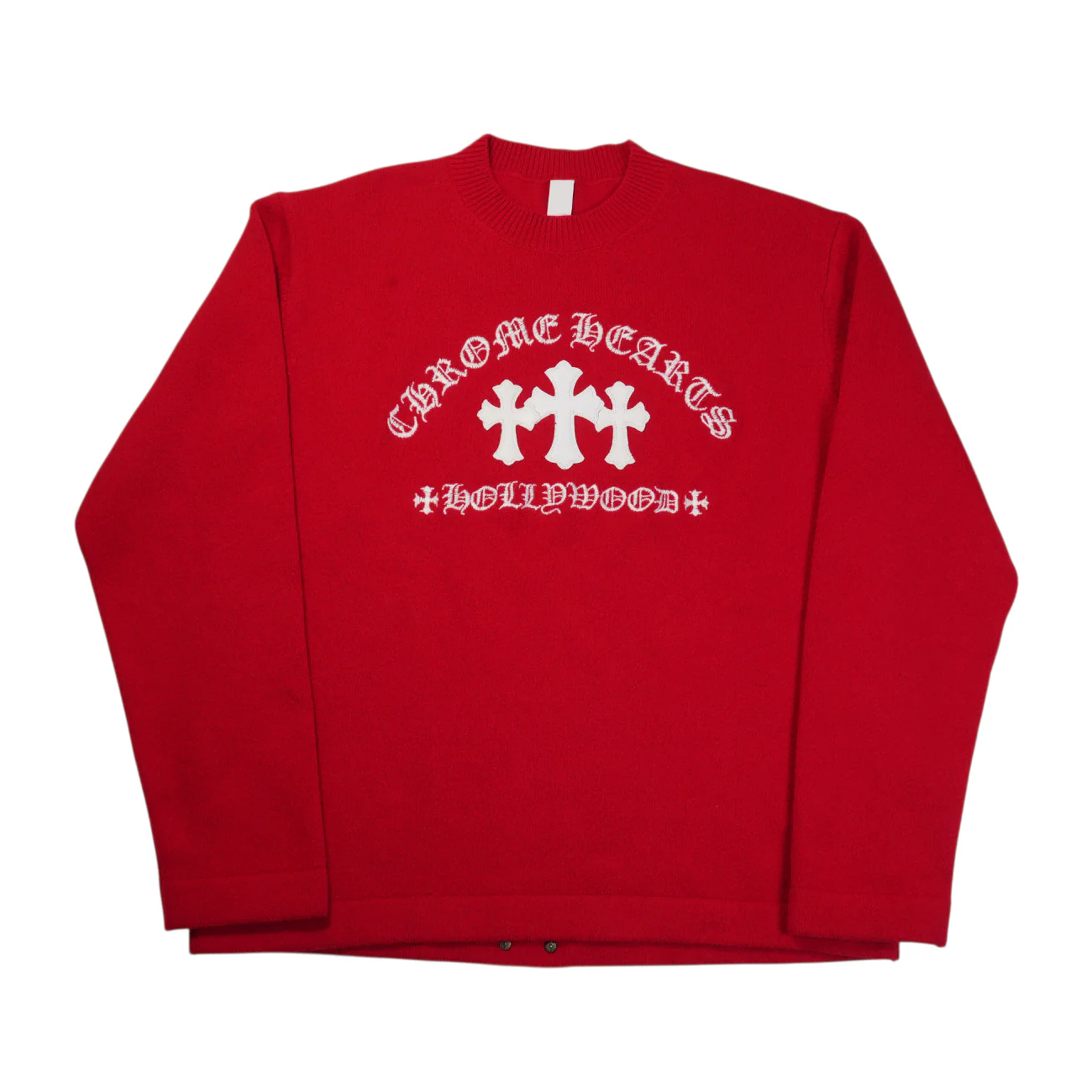 SAILIN ON レザーパッチ付き【カシミアニット】【レッド】 SIZE:L