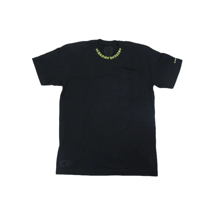 T-SHRT 1 ネックロゴプリントTシャツ M