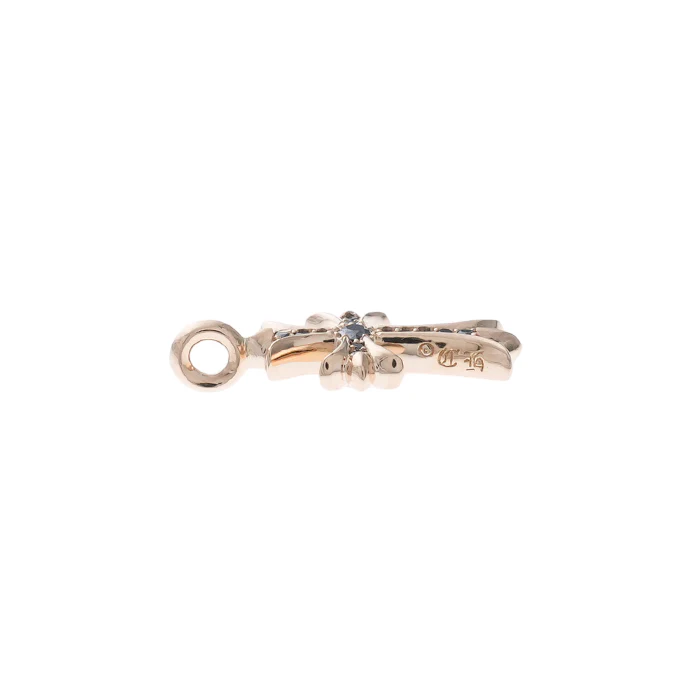 22K タイニーファットクロス PAVE BK DIA CRS F TINY 【ゴールドネックレストップ チャーム パヴェ ブラックダイヤモンド】 - Image 4