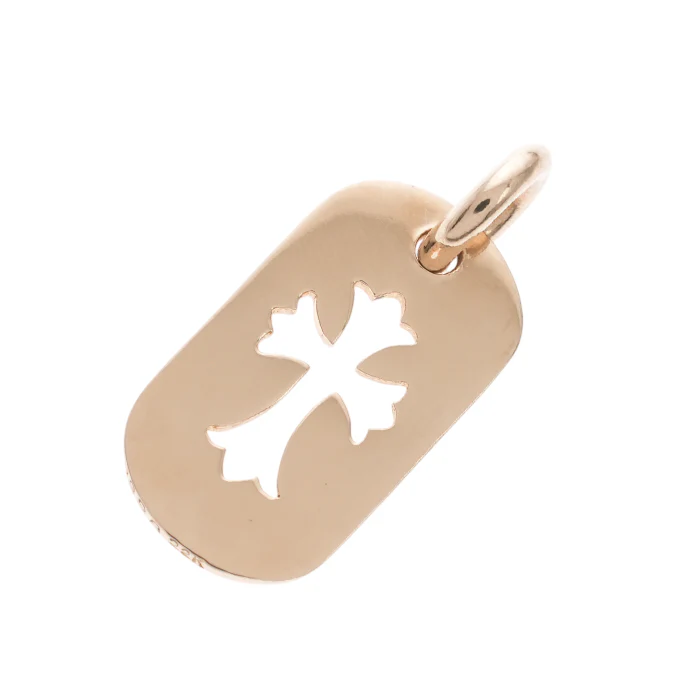 22K スモールカットアウトクロス ドッグタグ SML CO CROSS DOG TAG 【ゴールドネックレストップ チャーム】