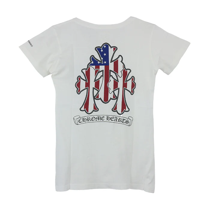 CH T-SHRT 2 バックアメリカンフラッグセメタリープリントTシャツ S - Image 3