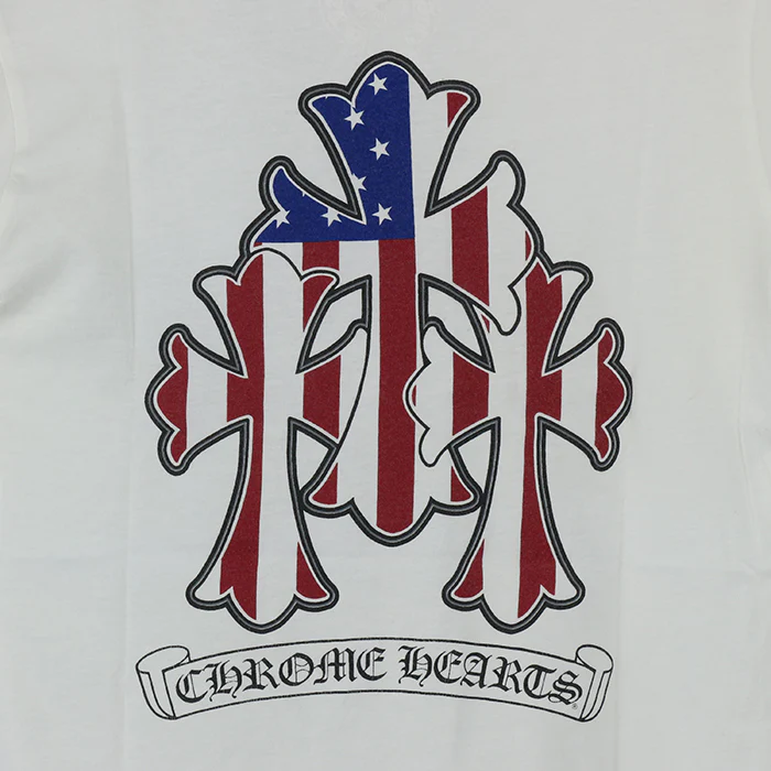 CH T-SHRT 2 バックアメリカンフラッグセメタリープリントTシャツ S - Image 4