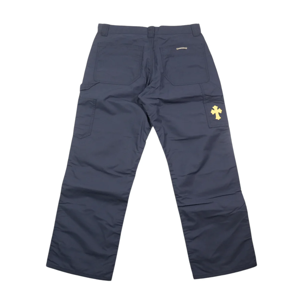 CARPENTER DOUBLE KNEE クロスパッチ付きレザー切替ナイロンカーペンターロングパンツ 34 - Image 7