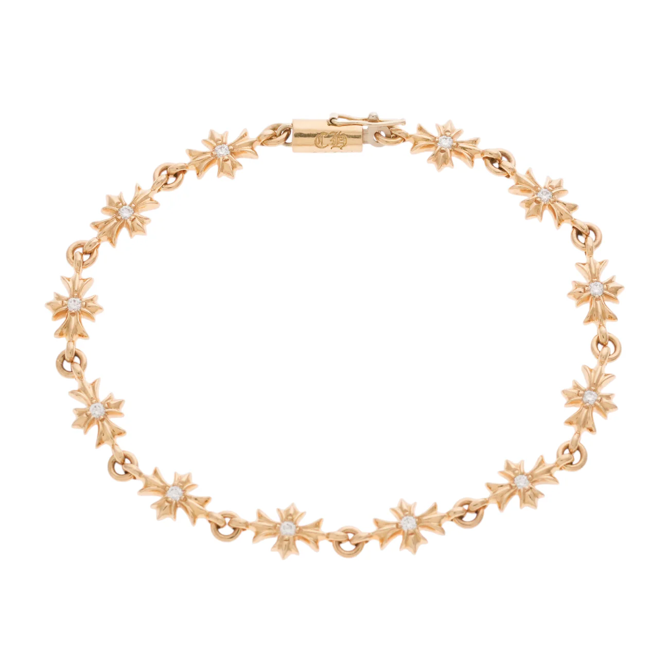22K タイニーE CHプラス PAVE DIA TINY E CH PLUS 12LINK 【ゴールドブレスレット パヴェ ダイヤモンド】