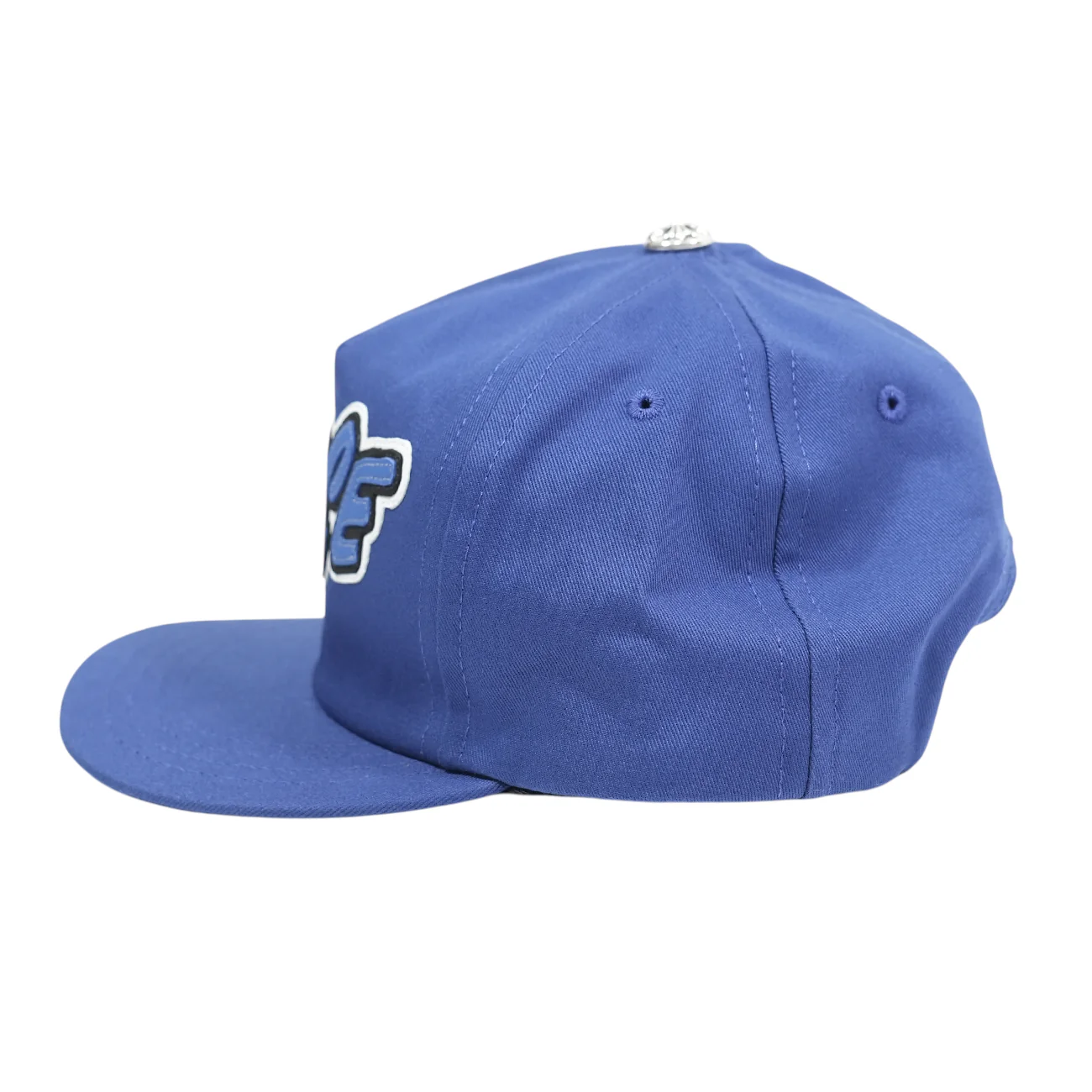 TRUCKER CAP トラッカーキャップ SPACEレザーパッチクロスボール付メッシュ帽子(ブルー×シルバー) - Image 3